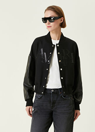Amiri Kadın Siyah Yün Bomber Ceket Xs