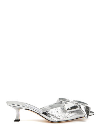 Jimmy Choo Kadın Staz Silver Deri Terlik Gri 38 -1