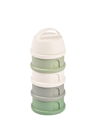 Beaba Bebek Cotton White Sage Green 4 Katmanlı Süt Tozu Ve Atıştırmalık Saklama Kabı -1