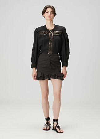 Etoile Isabel Marant Kadın Breenea Siyah Mini Etek 34 Fr