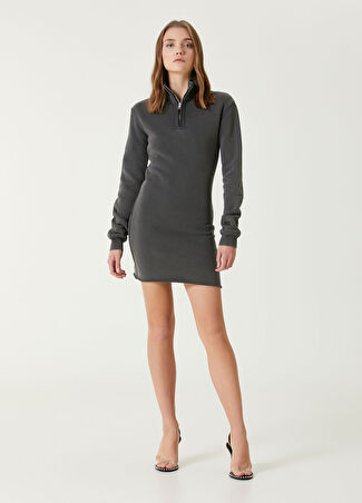 T By Alexander Wang Kadın Gri Mini Elbise Xs
