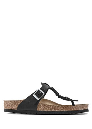 Birkenstock Kadın Gizeh Leoi Braided Siyah Terlik 39