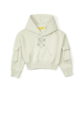 Off-white Kız Çocuk Gri Kapüşonlu Sweatshirt 4 Yaş