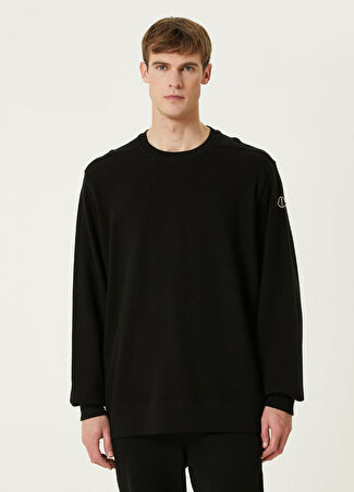 Rick Owens X Moncler Erkek Siyah Logo Detaylı Sweatshirt L