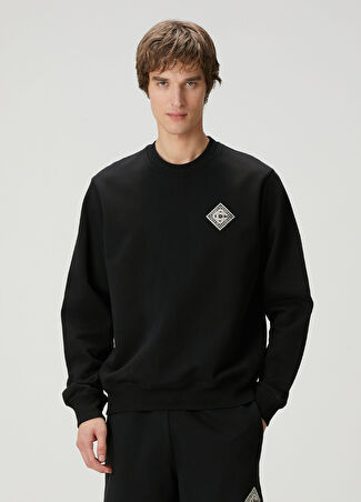 Casablanca Erkek Pearl Diamond Siyah Organik Pamuk Sweatshirt Xl
