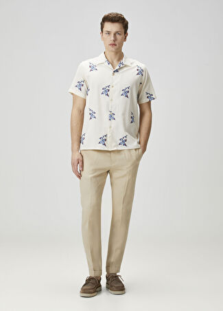 Paul Smith Erkek Bej Beli Kordonlu Keten Pantolon 34 It