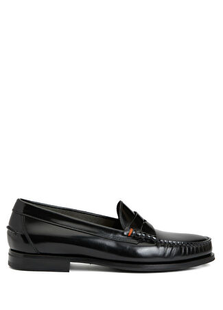 Santoni Erkek Siyah Deri Loafer 7 Uk -1
