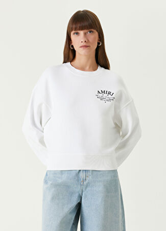 Amiri Kadın Beyaz Logolu Sweatshirt M