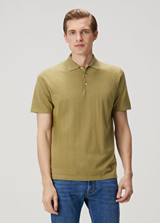 Corneliani Erkek Yeşil Polo Yaka Kısa Kollu Triko 54 It