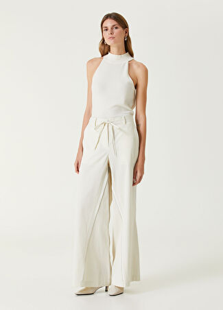 Helmut Lang Kadın Gusset Krem Wide Leg Pantolon Bej S