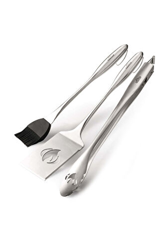 Napoleon Pro Çelik Spatula Maşa Ve Sos Fırçası Siyah -1