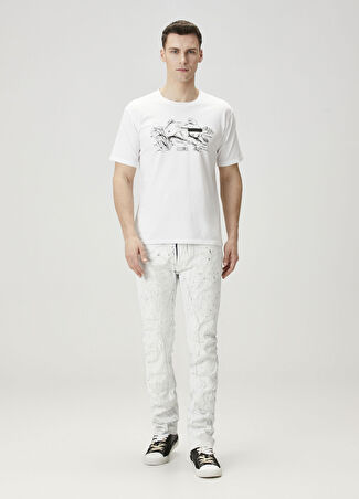 Mm6 Maison Margiela Erkek Beyaz Desenli Jean Pantolon 32 Us