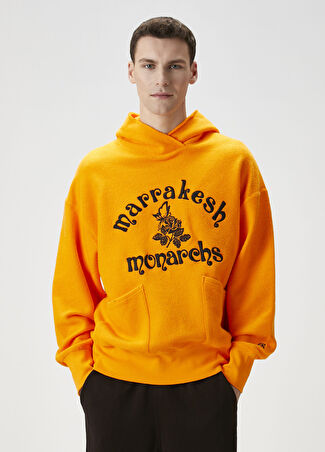 Champion Erkek Turuncu Kapüşonlu Sweatshirt S