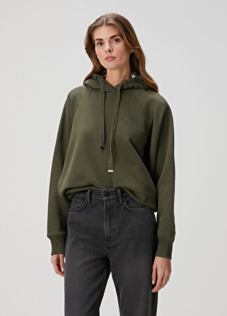 Allsaints Kadın Talon Haki Kapüşonlu Sweatshirt L
