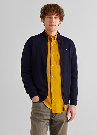 Gant Erkek Lacivert Yün Fermuarlı Regular Fit Hırka Xxl -1