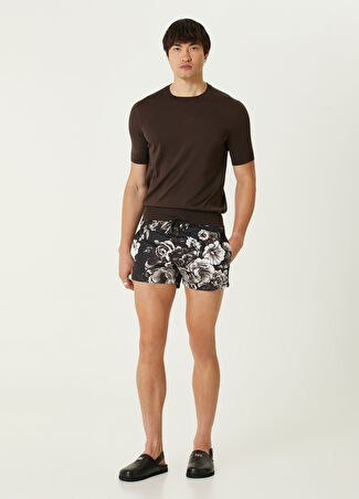 Dolce&gabbana Erkek Siyah Çiçek Desenli Mayo 3 Us -1