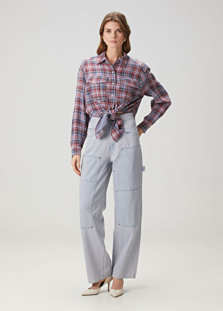 Etoile Isabel Marant Kadın Ophra Loose Fit Mavi Jean Pantolon 40 Us