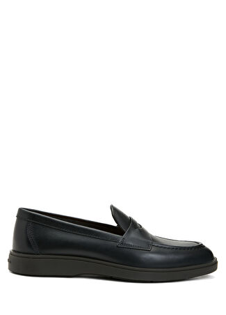 Santoni Erkek Siyah Deri Loafer 9 Uk -1