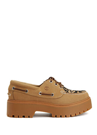 Timberland Kadın Stone Bej Desenli Deri Loafer 37.5