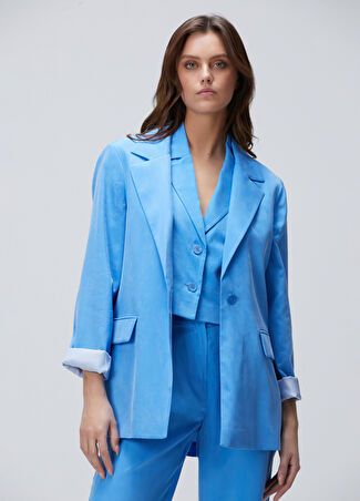 Network Kadın Mavi Blazer Ceket 34 -1