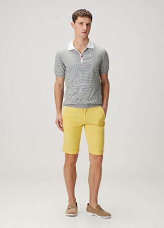 Kiton Erkek Sarı Keten Bermuda 33 Us