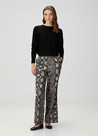 Allsaints Kadın Charli Yılan Desenli Pantolon Gri 4 Uk