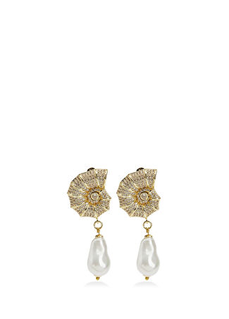 Collection Kadın Gold Mayorka Taşlı Küpe Altın Rengi -1