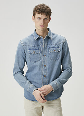 Tom Ford Erkek Mavi Denim Gömlek 42 It -1