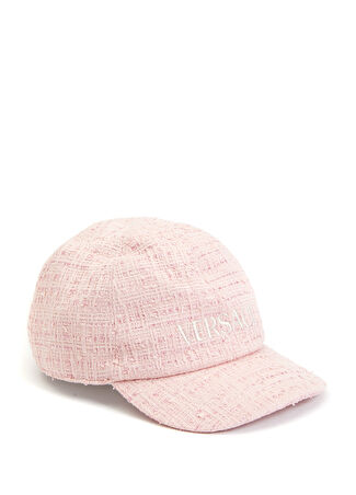 Versace Kız Çocuk Pembe Beyaz Logo Nakışlı Şapka M -1