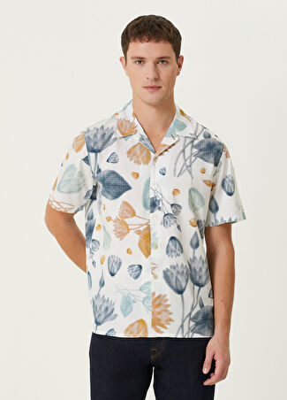 Ps By Paul Smith Erkek Beyaz Çiçek Desenli Organik Pamuk Gömlek S