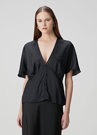 Zadig&voltaire Kadın Elegant Siyah Saten Bluz Xs