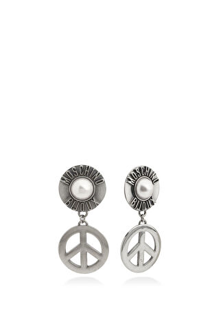 Moschino Kadın Peace Silver Küpe Gri
