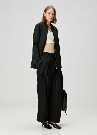 Jil Sander Kadın Siyah Pileli Yün Pnatolon 34 It