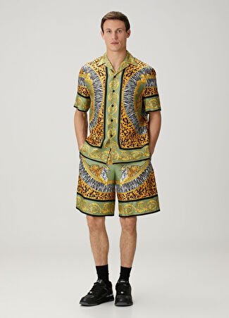 Versace Erkek Yeşil İpek Bermuda 48 It