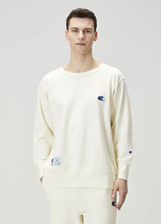 Champion Erkek Logo Detaylı Sweatshirt Bej S