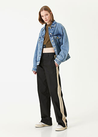 Palm Angels Kadın Siyah Şeritli Pantolon 38 It