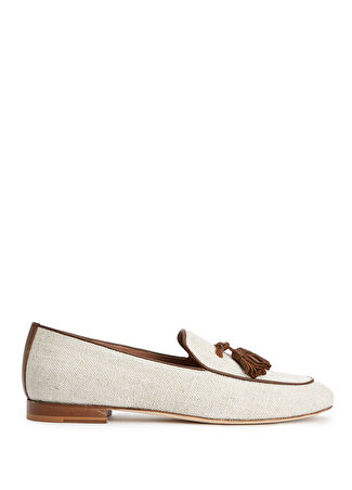 Kiton Kadın Ekru Püsküllü Loafer Bej 38.5 -1