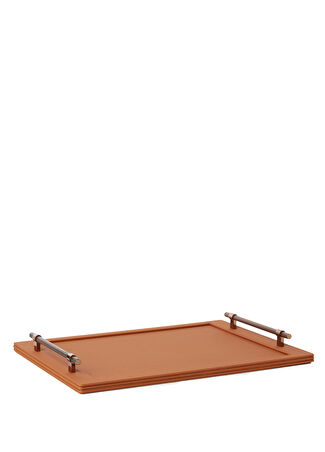 Aeris Valencia Terracotta Büyük Boy Deri Tepsi Kahverengi -1