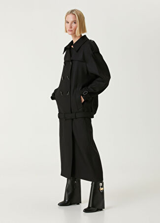 Givenchy Kadın Oversized Siyah Yün Palto 36 It