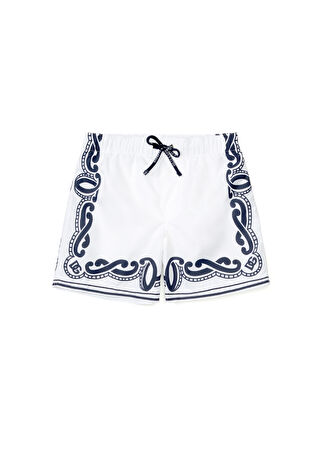 Dolce&gabbana Erkek Çocuk Beyaz Baskılı Mayo Mavi 12 Yaş -1