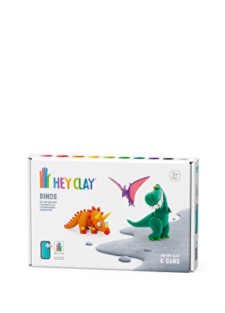 Hey Clay Çocuk Dinozorlar Pterodactylus Triceratops Ve Tyrannosaurus 6'lı Hava Ile Kuruyan Kil -1