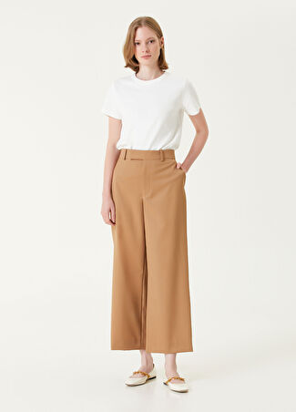 Frame Denim Kadın Easy Slim Camel Crop Yün Pantolon Kahverengi 4 Us
