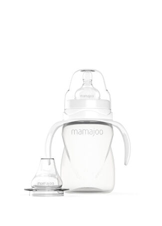 "Mamajoo Bebek Kulplu Büyük Boy """"2 Ay+ Eğitici Biberon 270 Ml Beyaz" -1
