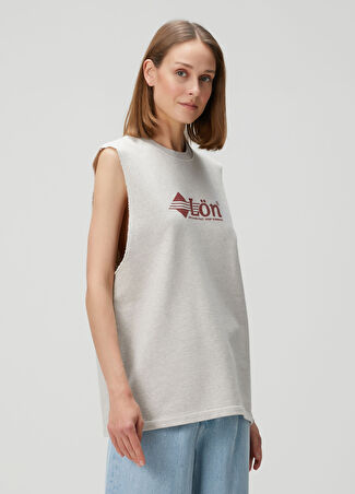 Margaux Lonnberg Kadın Gordon Gri Kolsuz T-Shirt 34 It