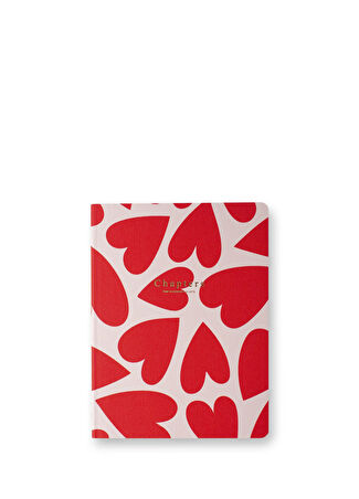 Chapters Pale Pink & Red Hearts Canvas Not Defteri -1