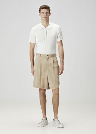 Emporio Armani Erkek Bej Pilili Bermuda 48 It