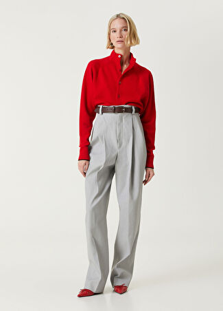 Jacquemus Kadın Curzio Siyah Pileli Pantolon Gri 36 It