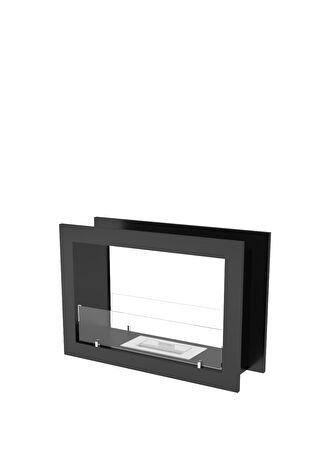Korflame Çift Taraflı Bioetanol Şömine 80 Cm Siyah -1