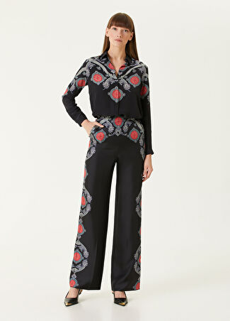 Etro Kadın Siyah Etnik Desenli İpek Pantolon 38 It