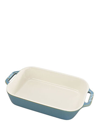 Staub Antik Seramik Dikdörtgen Fırın Kabı Mavi -1